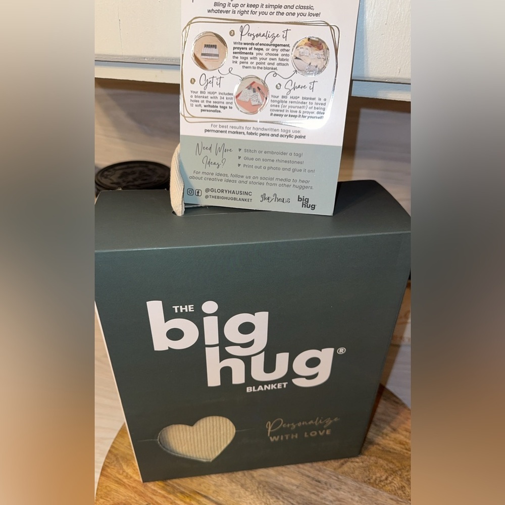 NWT The Big Hug Prayer Personalized Blanket Throw by Glory Haus